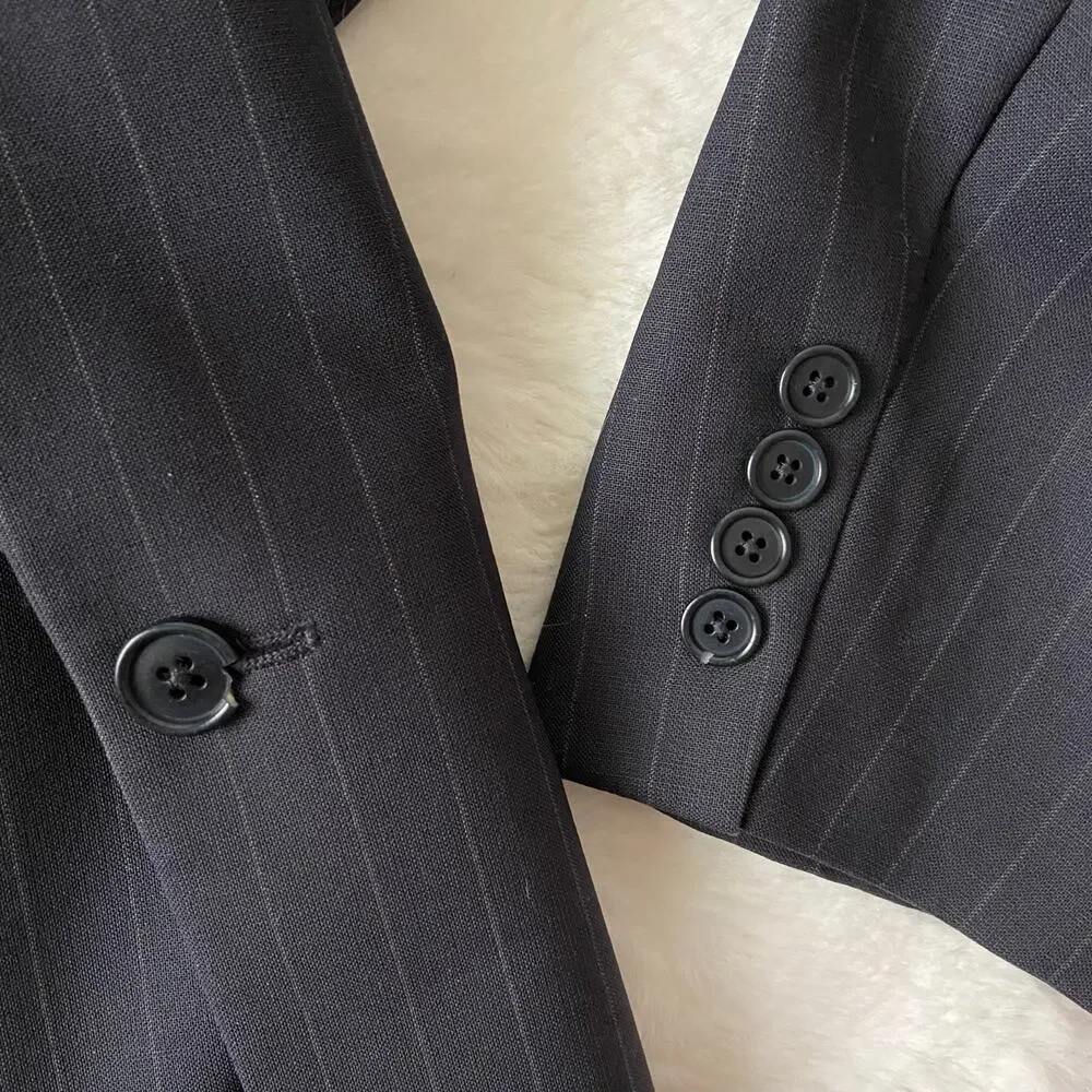 Brooks Brothers Navy Pinstripe Wool Jacket